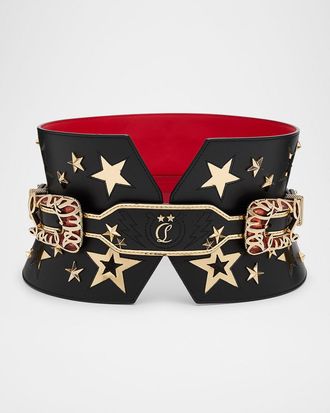 Christian Louboutin Giddy Corset Leather Belt