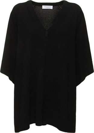 Michael Kors Trui met wijde mouwen en V-hals van kasjmier - Dames - Cashmere truien - Zwart - M - Kasjmier - Truien & Vesten
