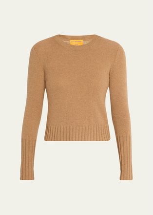 Guest In Residence Shrunken Crewneck Sweater in Cashmere