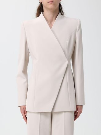 Hanita Cropped Double-Breasted Blazer with Concealed Fastening