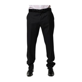 Dolce & Gabbana Suit Trousers, male, Black, 3XL, Luxury Wool Formal Dress Trousers