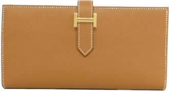 Herm&egrave;s Brown Epsom Leather Long Wallet (Bi-Fold) (Pre-Owned)