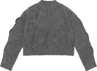 Heliot Emil Maglione crop in misto lana merino - Grigio