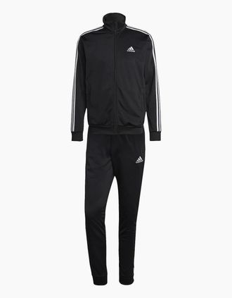 adidas Mens Basic 3 Stripes Tricot Tracksuit - Black - Size: Regular/36