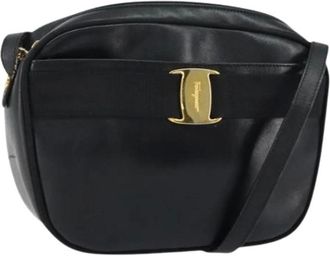 Ferragamo Pre-owned Cross Body Bags, female, Black, Size: ONE SIZE Pre-owned Leather Shoulder Bag