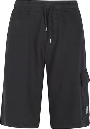 C.P. Company Light Fleece Cargo Lens Sweatshorts - Heren - Korte Broeken - Zwart - 3XL - Katoen - Korte Broeken
