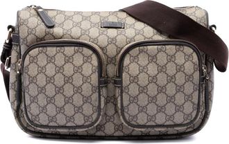 Gucci Pre-owned Gucci GG Supreme Double Pocket Crossbody Unisex C10CHB47AWFMDRNF
