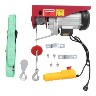 OEM Cabrestante El&eacute;ctrico, Capacidad De 600 Kg, Control Remoto Con Cable, Rojo