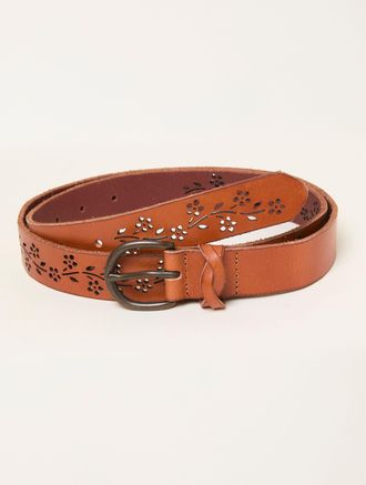 Fat Face FatFace Tan Brown Floral Cut Out Belt
