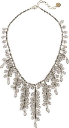 Deepa Gurnani Felice Frontal Necklae in Gunmetal at Nordstrom