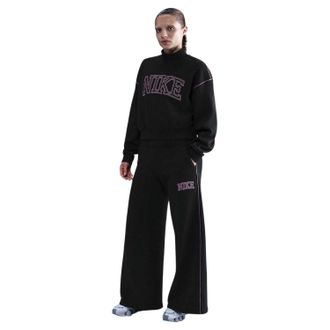 Nike Dames/Dames Tracksuit Broek met Logo Outline Wijde Pijpen (Zwart/roze)