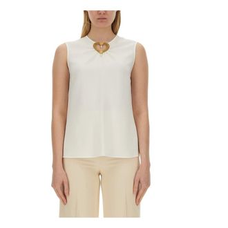 Moschino Top - female - Moschino - Sleeveless Tops - White - M - Tops
