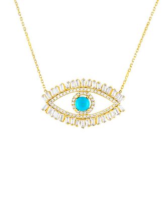 Sphera Milano 14K Over Silver Cz Asa Evil Eye Necklace