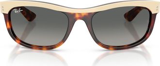 Ray-Ban 62mm Balorama Gradient Rectangle Sunglasses in Beige On Havana at Nordstrom