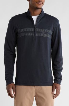 Travis Mathew Continent Edge Quarter Zip Pullover in Black at Nordstrom Rack, Size Medium