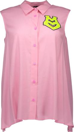 Love Moschino Mouwloze Italiaanse kraagblouse roze - Dames - Overhemden - Roze - S - Overhemden