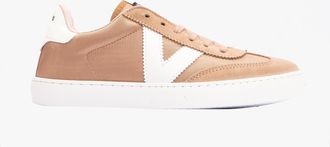 Victoria BERLIN SPLIT LEATHER & NYLON Womens Trainers Taupe - Beige - Size UK 5