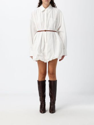 Eleh Long-Sleeved Cotton Blend Chemisier Mini Dress with Patch Pockets