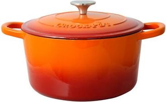 Crock-pot 5 Quart Round Enameled Cast Iron Dutch Oven in Orange at Nordstrom