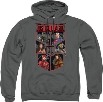 Gildan Justice League Movie League Of Six Adult Pull Over Hoodie / Hooded Sweatshirt