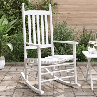 vidaXL Vidaxl - Mecedoras Con Asientos Curvos 2 Pzas Abeto Madera Maciza Blanca