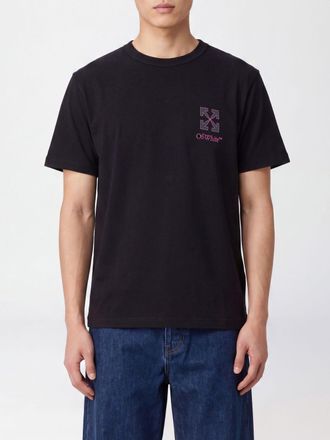 Off-white T-shirt girocollo in cotone con logo Arrow a contrasto