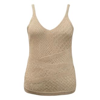 Simona Corsellini Sleeveless Tops, female, Beige, Size: XS Luxury Knit Top
