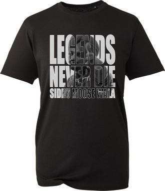 Generic Legends Never Die Sidhu Moose Wala T-Shirt, Punjabi Singer Rapper Farmer Punjab 295 Unisex Kids Adults Top (Black, XL)