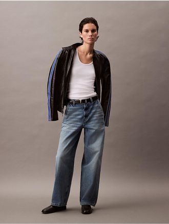 Calvin Klein Jeans Calvin Klein Womens High Rise Barrel Jeans - Blue - 24