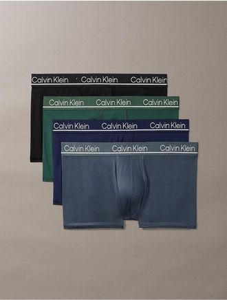 Calvin Klein Mens Microfiber Stretch Plus 4-Pack Low Rise Trunk - Multi - XL
