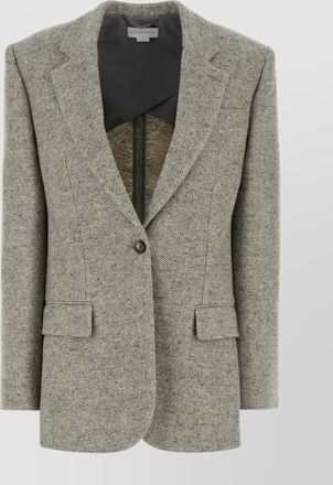 Stella McCartney embroidered wool blend blazer with notched lapels