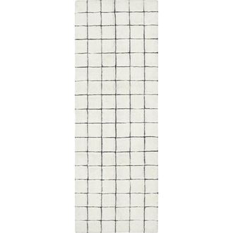 Lorena Canals Woolable Rug Runner Mosaic in Natural Wool, Canvas Dark Grey at Nordstrom, Size Medium
