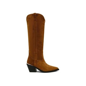 Steve Madden Womens Suede Spiral Boot Browns - Tan - Size UK 5