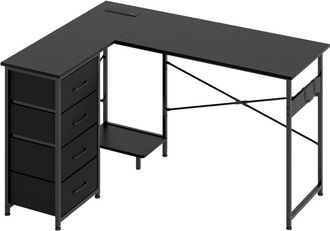 Levede Levede Office Gaming Desk Reversible L-shaped Corner Computer Table 4 Drawers