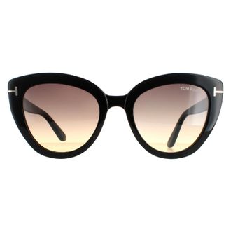 Tom Ford zonnebril Izzi FT0845 01B Shiny Black Smoke Gradi&euml;nt