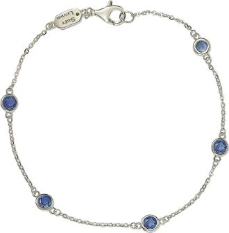 Suzy Levian Sterling Silver Blue Sapphire 5-Stone Station Necklace at Nordstrom Rack