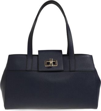 Furla Amelia Large - Dames - Schoudertassen - Blauw - ONE Size - Leer - Tassen