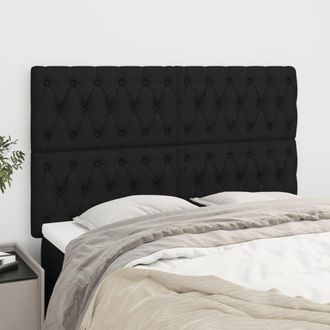 vidaXL Cabeceros 4 Unidades Tela Negro 72x7x78/88 Cm Vidaxl
