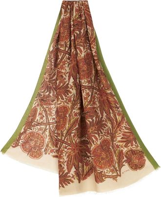 Etro floral-print cashmere-silk scarf - men - Cashmere/Silk - One Size - Red