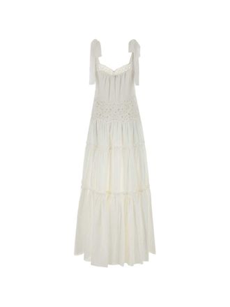Chlo&eacute; Tiered Eyelet Dress - White