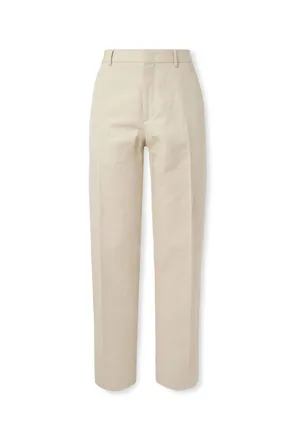 Loro Piana Cedric Tapered Cotton and Linen-Blend Canvas Trousers