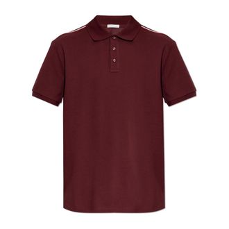 Moncler Polo Shirts, male, Red, Size: XL Polo Shirt with Logo Patch