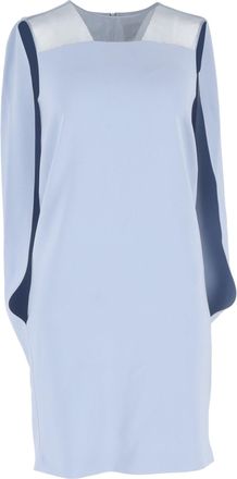 Max Mara Sospiro Cape Mini Dress in Light Blue Triacetate