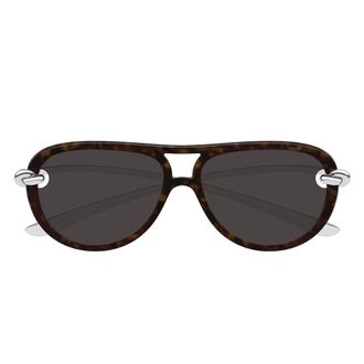 Bottega Veneta Sunglasses Bv1418 S 002 Silver/Brown Women