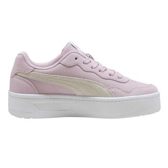 Puma Dames/Dames Court Lally Skye Leren Platform Trainers (Roos/Wit)