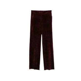 Antonelli Pantaloni Prunelli ribfluwelen broek - Dames - Broeken - Rood - Maat: XS Zijde