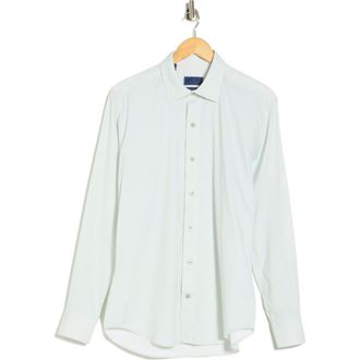 David Donahue Performance Casual Sport Shirt in White Multi at Nordstrom Rack, Size Xx-Large
