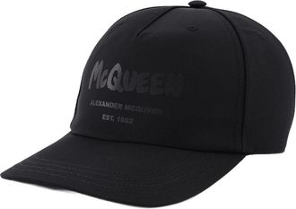 Alexander McQueen Schwarze Graffiti -Kappe