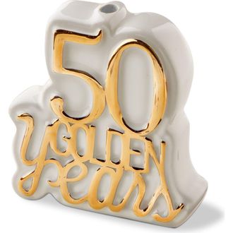 Tag 50 Golden Years Cake Topper Candleholder Gold Earthenware Everyday at Nordstrom
