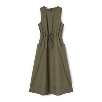 Motivi Midi Kleedjes - Dames - Casual kleedjes - Groen - XS - Katoen - Kleedjes